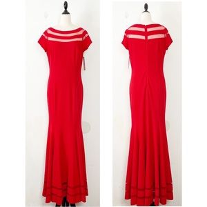 NWT Mikael Aghal Red Formal Gown Size 12